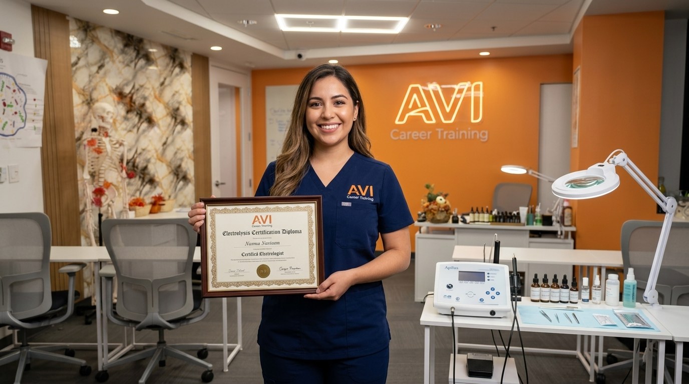 Electrolysis graduate at AVI Career Training