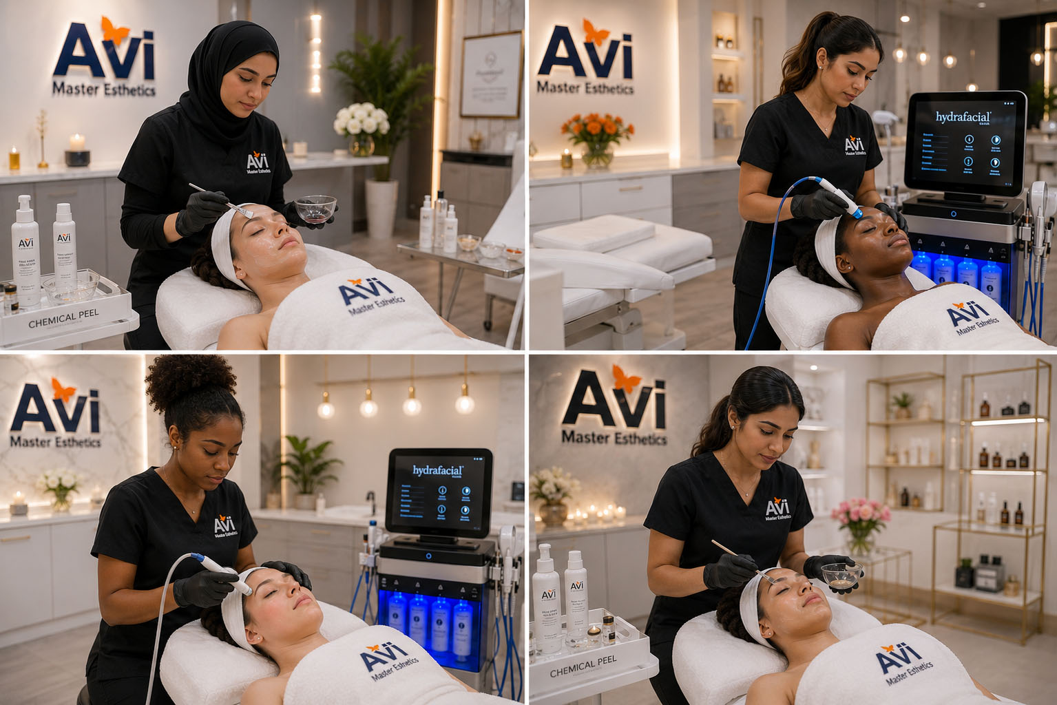 Master esthetics techniques at AVI Career Training — chemical peel, HydraFacial, advanced treatments